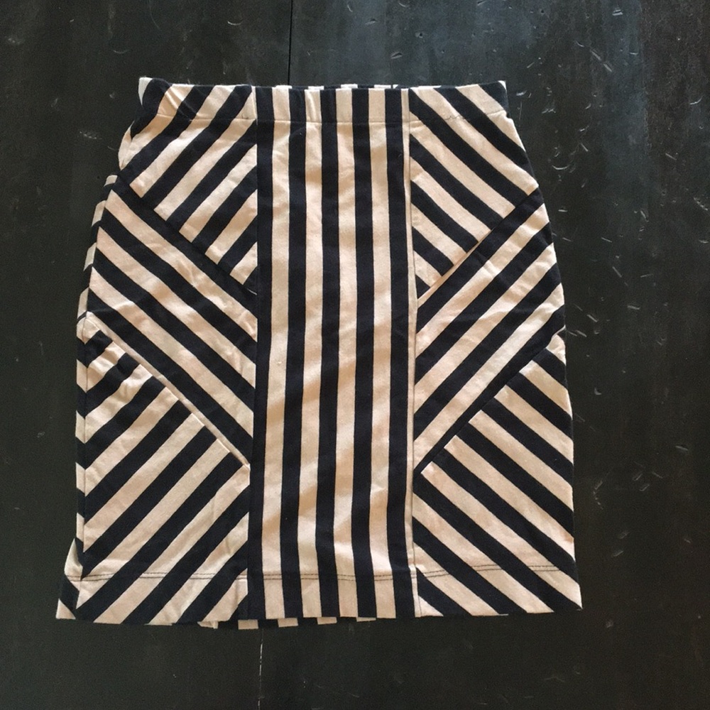 Black and Tan geometric mini skirt